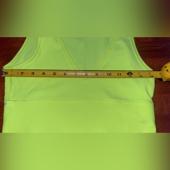 Lululemon Power Pivot Ribbed Tank Top Neon Yellow #V00 - Picture 6 of 6